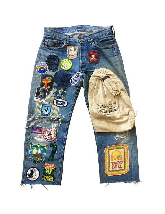 FRUIT 1990s Levi's Re-Pro "Big E" Patchwork Raw Denim