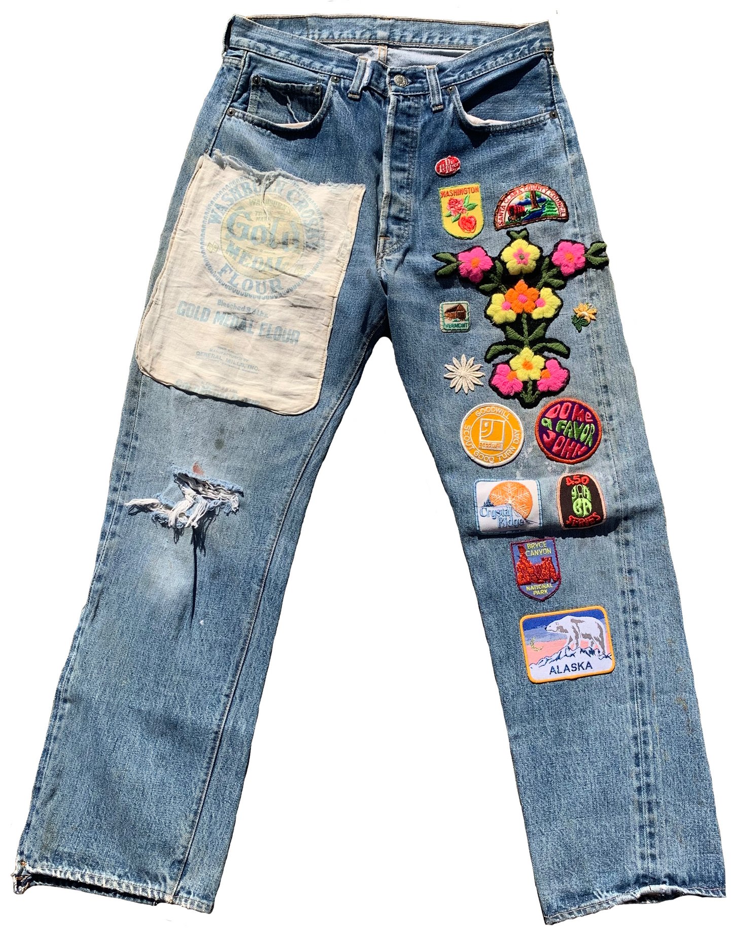 FRUIT 1970s Levi's Patchwork Raw Denim