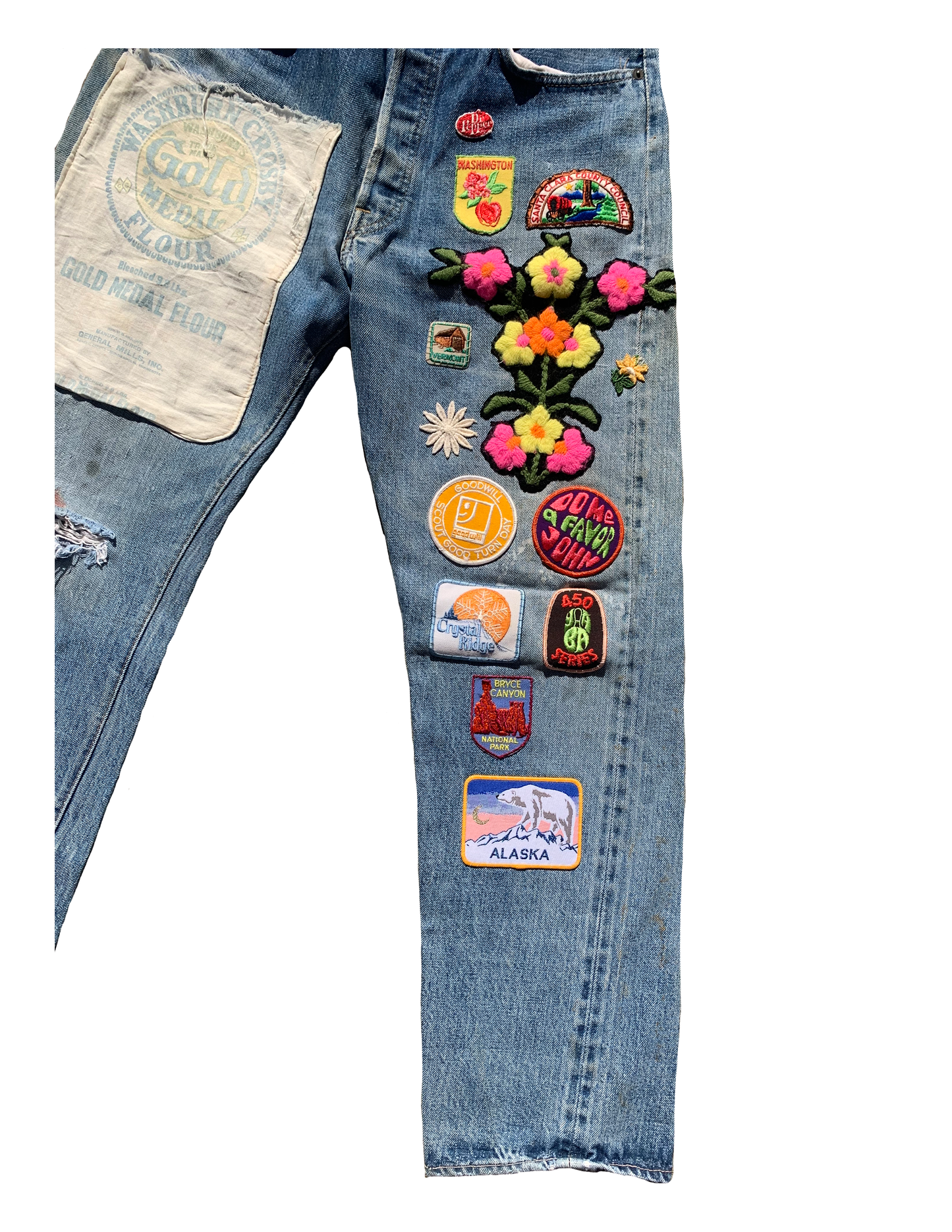 FRUIT 1970s Levi's Patchwork Raw Denim