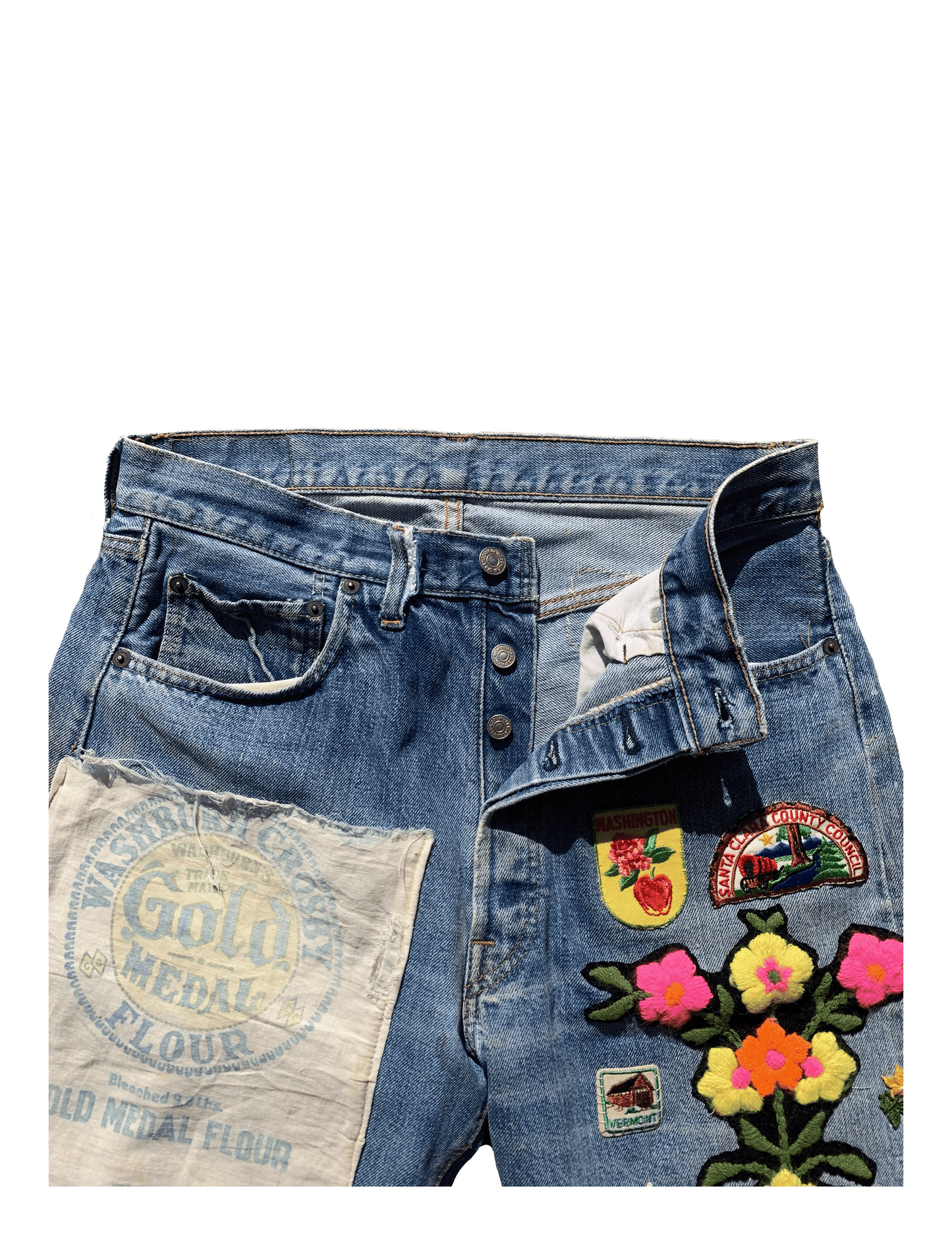 FRUIT 1970s Levi's Patchwork Raw Denim