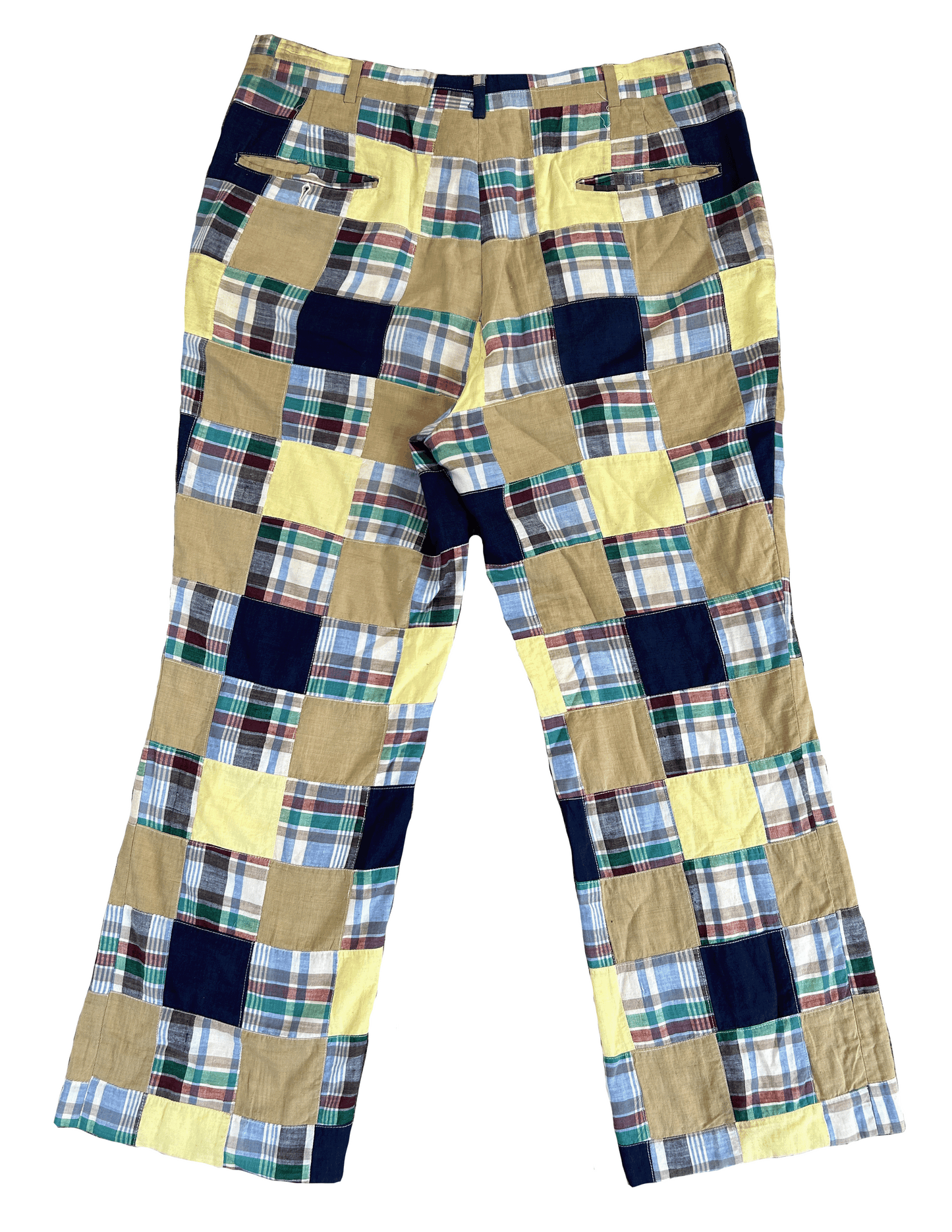 Patchwork Plaid Trousers With Penants