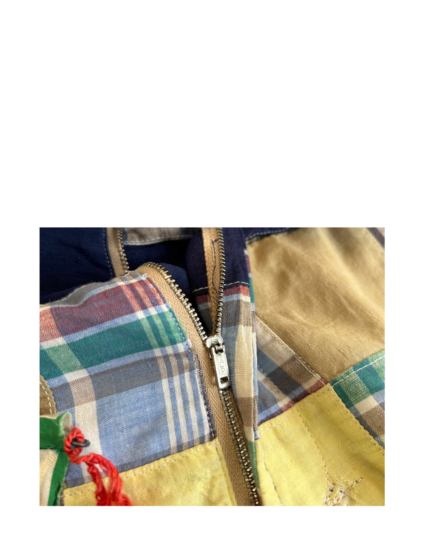 Patchwork Plaid Trousers With Penants