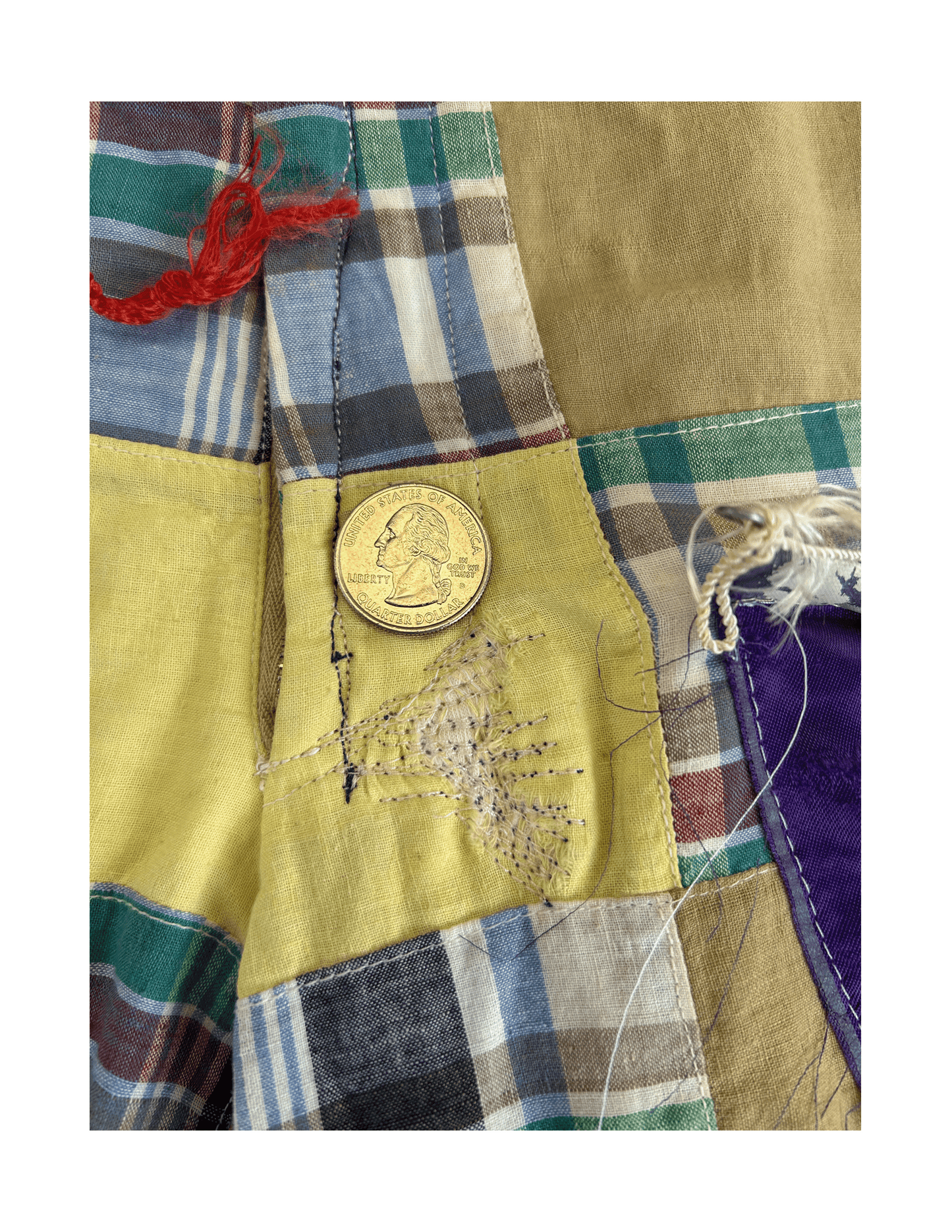 Patchwork Plaid Trousers With Penants