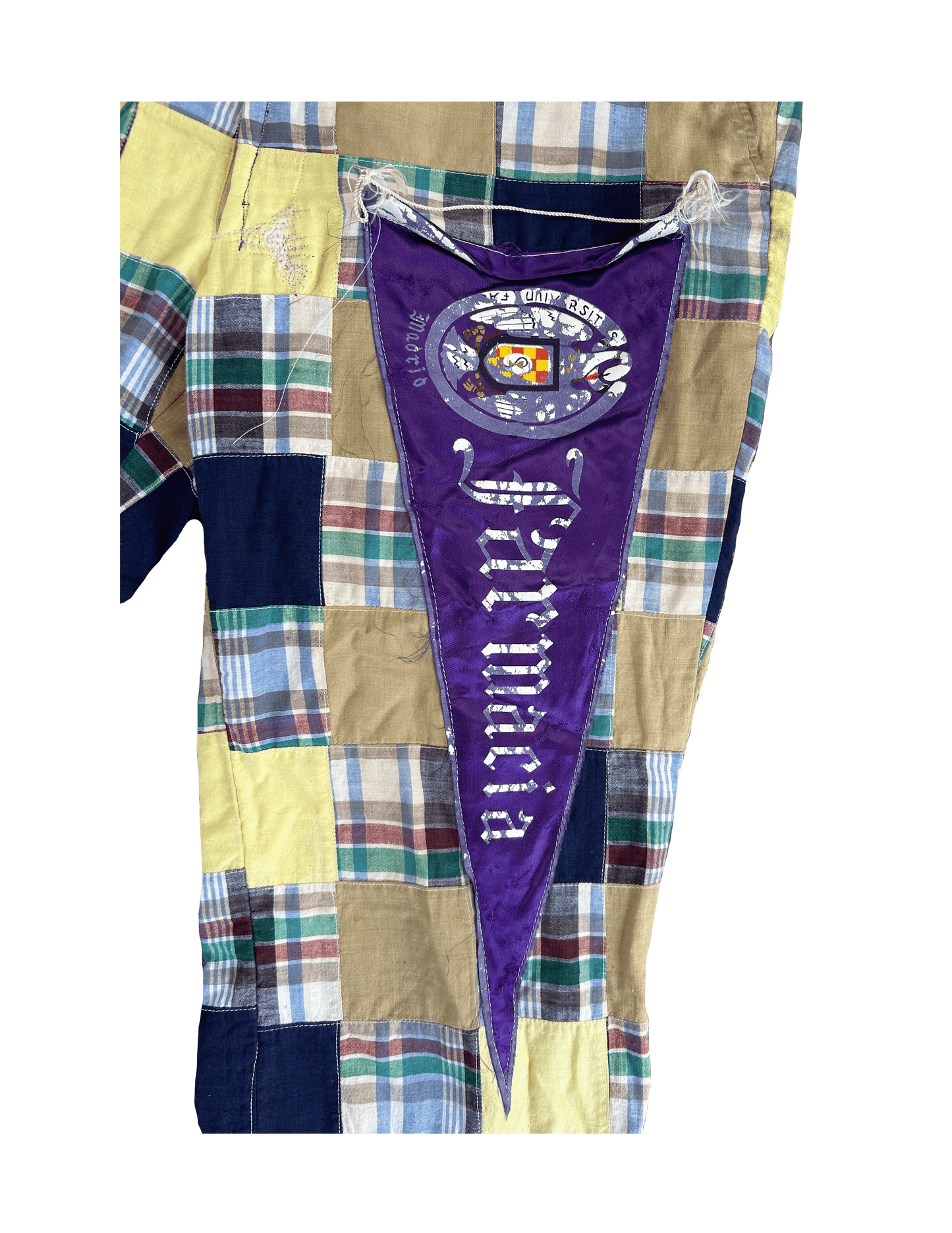 Patchwork Plaid Trousers With Penants